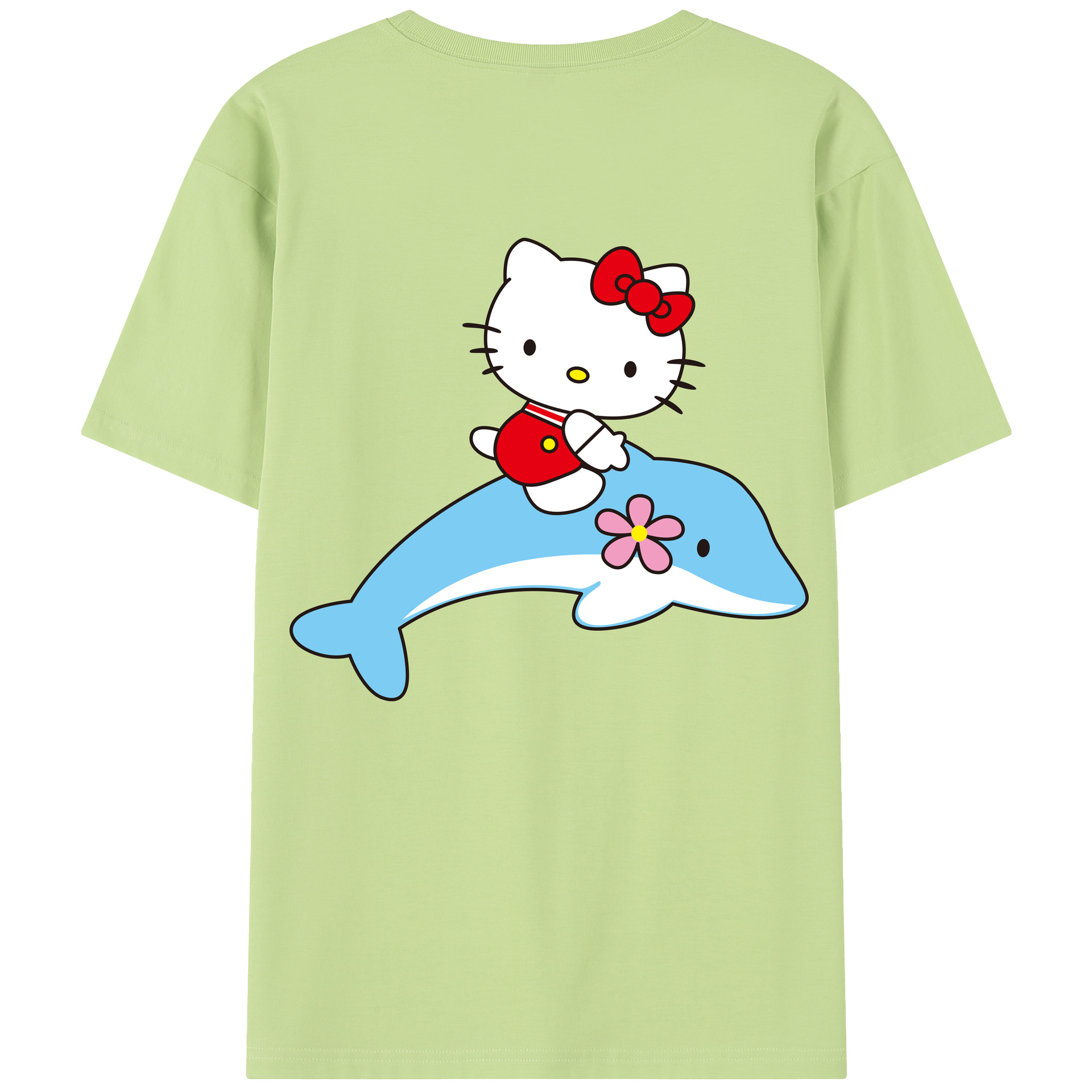 （画像用） Hello Kitty ハローキティ 綿100％半袖Tシャツ（背面プリント）